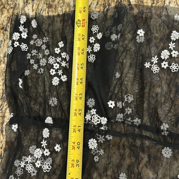 Zara Floral Embroidery Long Sleeve Sheer Maxi Dress In Black Size XS - Picture 8 of 8